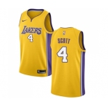 Men's Nike Los Angeles Lakers #4 Byron Scott Swingman Gold Home NBA Jersey - Icon Edition