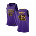 Men's Nike Los Angeles Lakers #42 James Worthy Authentic Purple NBA Jersey - City Edition