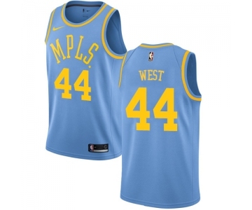 Men's Nike Los Angeles Lakers #44 Jerry West Swingman Blue Hardwood Classics NBA Jersey