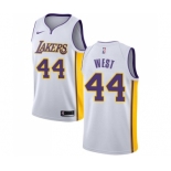 Men's Nike Los Angeles Lakers #44 Jerry West Swingman White NBA Jersey - Association Edition