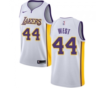 Men's Nike Los Angeles Lakers #44 Jerry West Swingman White NBA Jersey - Association Edition