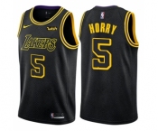 Men's Nike Los Angeles Lakers #5 Robert Horry Swingman Black City Edition NBA Jersey