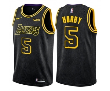 Men's Nike Los Angeles Lakers #5 Robert Horry Swingman Black City Edition NBA Jersey