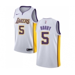 Men's Nike Los Angeles Lakers #5 Robert Horry Swingman White NBA Jersey - Association Edition