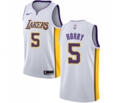 Men's Nike Los Angeles Lakers #5 Robert Horry Swingman White NBA Jersey - Association Edition