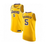 Men's Nike Los Angeles Lakers #5 Tyson Chandler Authentic Gold NBA Jersey - Icon Edition