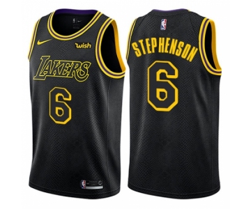 Men's Nike Los Angeles Lakers #6 Lance Stephenson Swingman Black City Edition NBA Jersey