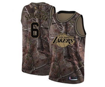 Men's Nike Los Angeles Lakers #6 Lance Stephenson Swingman Camo Realtree Collection NBA Jersey