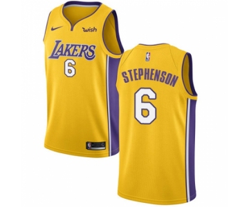 Men's Nike Los Angeles Lakers #6 Lance Stephenson Swingman Gold NBA Jersey - Icon Edition