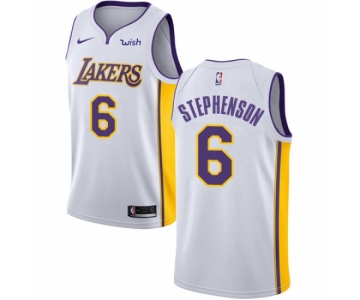 Men's Nike Los Angeles Lakers #6 Lance Stephenson Swingman White NBA Jersey - Association Edition