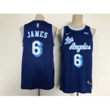 Men's Nike Los Angeles Lakers #6 LeBron James Blue Basketball Swingman Association Edition Jersey