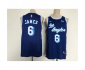 Men's Nike Los Angeles Lakers #6 LeBron James Blue Basketball Swingman Association Edition Jersey