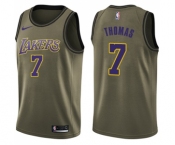 Men's Nike Los Angeles Lakers #7 Isaiah Thomas Swingman Green Salute to Service NBA Jersey