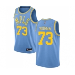 Men's Nike Los Angeles Lakers #73 Dennis Rodman Swingman Blue Hardwood Classics NBA Jersey