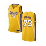 Men's Nike Los Angeles Lakers #73 Dennis Rodman Swingman Gold Home NBA Jersey - Icon Edition