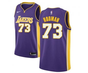 Men's Nike Los Angeles Lakers #73 Dennis Rodman Swingman Purple NBA Jersey - Statement Edition