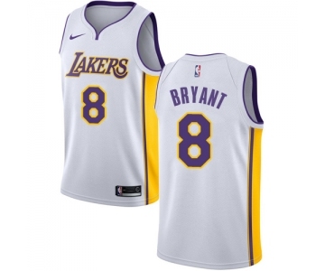 Men's Nike Los Angeles Lakers #8 Kobe Bryant Swingman White NBA Jersey - Association Edition