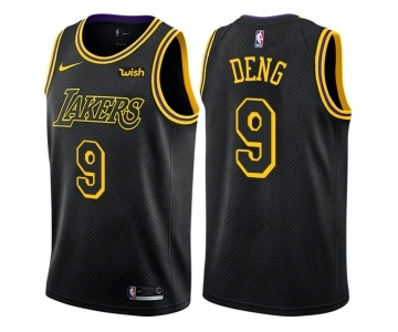 Men's Nike Los Angeles Lakers #9 Luol Deng Swingman Black City Edition NBA Jersey