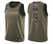 Men's Nike Los Angeles Lakers #9 Luol Deng Swingman Green Salute to Service NBA Jersey