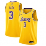 Men's Nike Los Angeles Lakers#3 anthony davis Swingman Gold NBA Jersey - Icon Edition