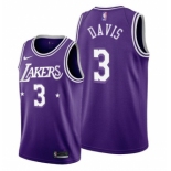 Men's Purple Los Angeles Lakers #3 Anthony Davis 2021-22 City Edition Stitched Jersey