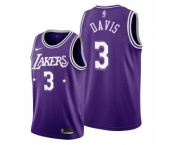 Men's Purple Los Angeles Lakers #3 Anthony Davis 2021-22 City Edition Stitched Jersey