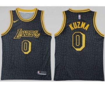 Nike Los Angeles Lakers #0 Kyle Kuzma Black NBA Swingman City Edition Jersey