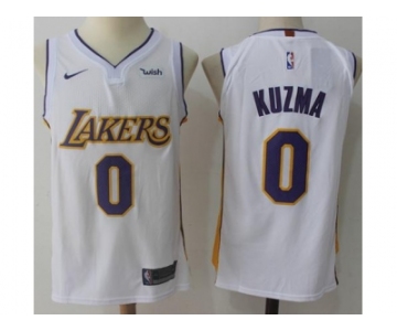 Nike Los Angeles Lakers #0 Kyle Kuzma White Stitched NBA Swingman Jersey