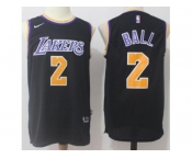 Nike Los Angeles Lakers #2 Lonzo Ball Black Stitched NBA Jersey