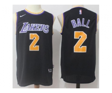 Nike Los Angeles Lakers #2 Lonzo Ball Black Stitched NBA Jersey