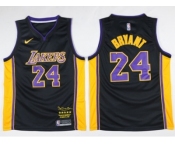 Nike Los Angeles Lakers #24 Kobe Bryant Black(Purple No.) NBA Swingman Black Mamba December 18. 2017 Jersey