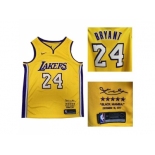 Nike Los Angeles Lakers #24 Kobe Bryant Gold NBA Swingman Black Mamba December 18. 2017 Jersey