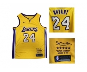 Nike Los Angeles Lakers #24 Kobe Bryant Gold NBA Swingman Black Mamba December 18. 2017 Jersey