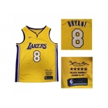 Nike Los Angeles Lakers #8 Kobe Bryant Gold NBA Swingman Black Mamba December 18. 2017 Jersey