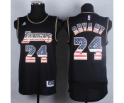 nba Los Angeles Lakers #24 kobe bryant Black Jerseys(USA Flag Fashion)