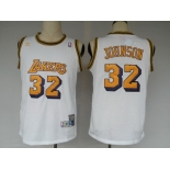 nba fans los angeles lakers #32 johnson swingman white