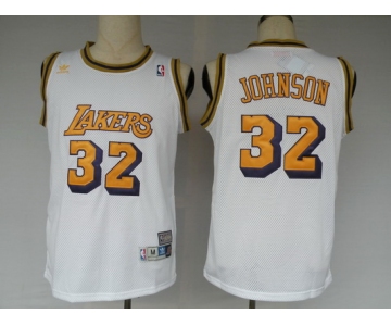 nba fans los angeles lakers #32 johnson swingman white