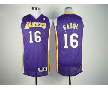 nba los angeles Lakers #16 gasol purple[revolution 30]