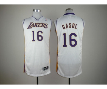 nba los angeles Lakers #16 gasol white[revolution 30]