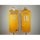 nba los angeles Lakers #16 gasol yellow[revolution 30]