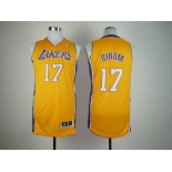 nba los angeles Lakers #17 bynum yellow[revolution 30]