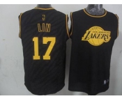 nba los angeles Lakers #17 lin black[gold lettering fashion][lin]