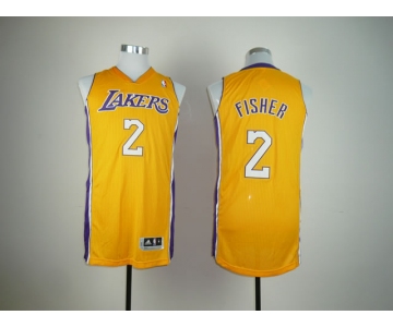 nba los angeles Lakers #2 fisher yellow[revolution 30]