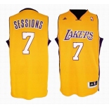 nba los angeles Lakers #7 sessions yellow[sessions][2011 swingman revolution 30]