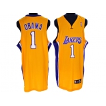 nba los angeles lakers #1 obama m&n yellow