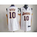 nba los angeles lakers #10 nash white[revolution 30 swingman]