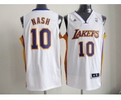 nba los angeles lakers #10 nash white[revolution 30 swingman]