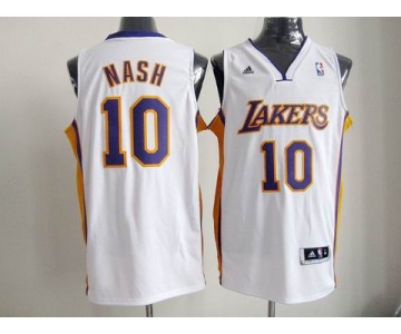 nba los angeles lakers #10 nash white[revolution 30 swingman]