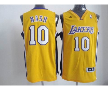 nba los angeles lakers #10 nash yellow[revolution 30 swingman]