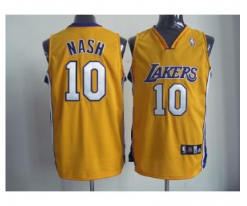 nba los angeles lakers #10 unveil steve nash yellow